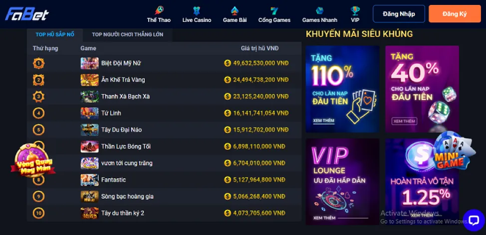Người chơi đang lựa chọn một trò chơi slot game từ danh sách